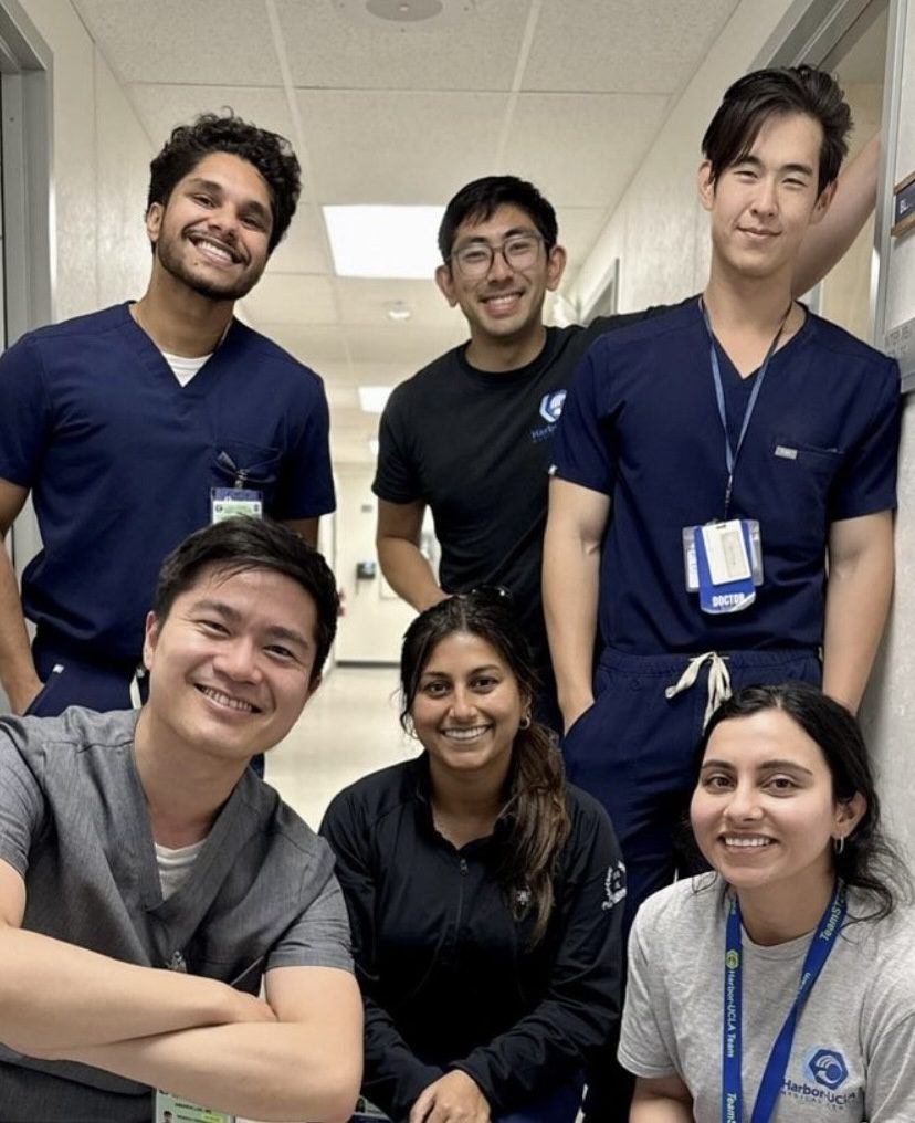 A medical professional comforting a patient